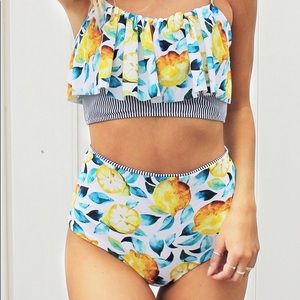 SUMMER LEMON FALBALA BIKINI SET
